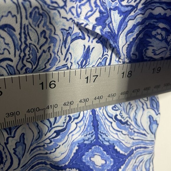 Chicos Maxi Dress Women’s 18 Blue Medallion V-Neck Title Print Side Slits - Picture 4 of 7